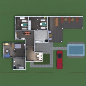 floorplans 独栋别墅 厨房 结构 3d