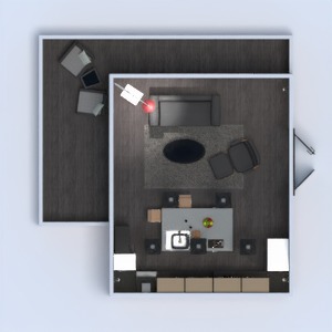 floorplans apartamento cozinha iluminação sala de jantar 3d