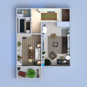 floorplans apartment living room kitchen 3d