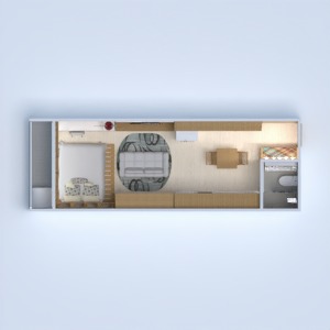 planos apartamento cuarto de baño dormitorio cocina exterior 3d