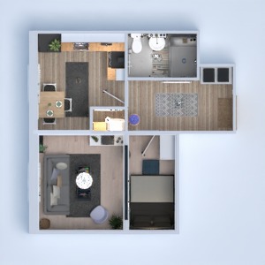 floorplans diy 浴室 客厅 厨房 单间公寓 3d