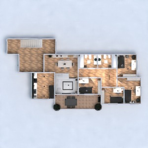floorplans appartement terrasse meubles décoration salle de bains chambre à coucher salon cuisine eclairage maison salle à manger 3d