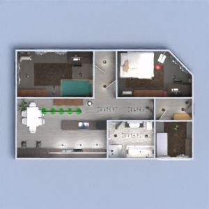 planos apartamento cuarto de baño dormitorio cocina arquitectura 3d