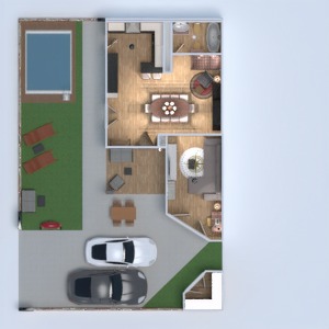 floorplans 独栋别墅 家具 户外 结构 3d