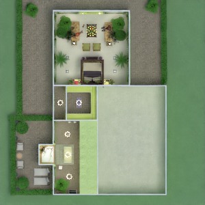 planos casa terraza cuarto de baño dormitorio 3d