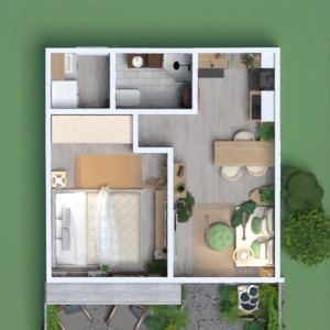 floorplans pokój dzienny biuro łazienka wejście garaż 3d