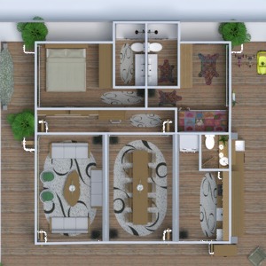 floorplans 独栋别墅 卧室 厨房 儿童房 办公室 3d