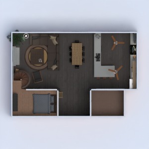 floorplans mieszkanie wystrój wnętrz sypialnia pokój dzienny kuchnia 3d