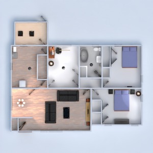 floorplans dom meble pokój dzienny garaż kuchnia 3d