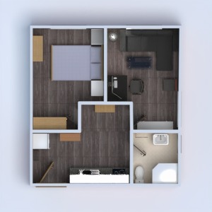floorplans butas baldai vonia miegamasis svetainė virtuvė 3d