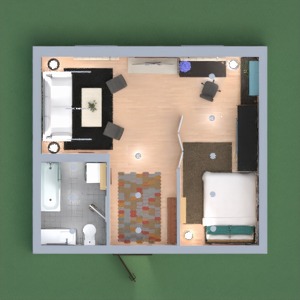 floorplans apartamento quarto iluminação estúdio 3d
