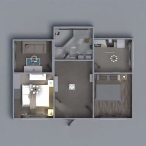 floorplans 露台 车库 厨房 单间公寓 储物室 3d