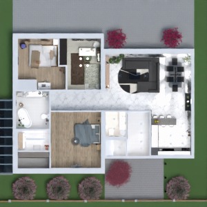 floorplans 餐厅 玄关 车库 3d