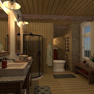 floorplans maison meubles salle de bains eclairage 3d