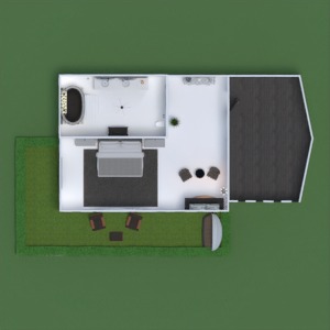 floorplans namas terasa baldai vonia miegamasis svetainė virtuvė eksterjeras apšvietimas kraštovaizdis namų apyvoka аrchitektūra prieškambaris 3d