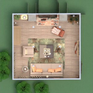 planos casa muebles decoración salón 3d