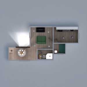 planos casa muebles dormitorio salón comedor 3d