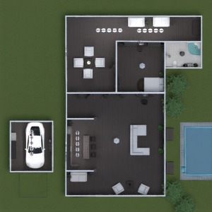 planos casa cuarto de baño dormitorio salón garaje cocina 3d