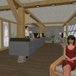 planos apartamento muebles cocina arquitectura 3d