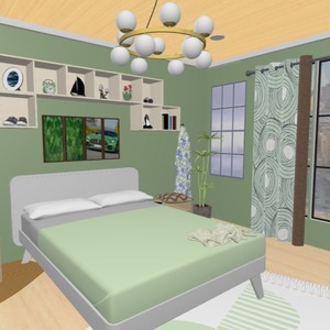 floorplans meble wystrój wnętrz sypialnia oświetlenie 3d