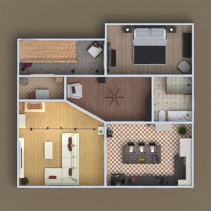 floorplans 公寓 家具 装饰 浴室 卧室 客厅 厨房 照明 改造 3d