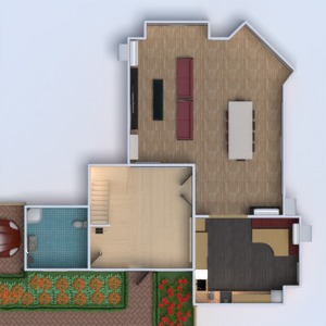 floorplans namas terasa baldai dekoras vonia miegamasis virtuvė eksterjeras apšvietimas renovacija kraštovaizdis namų apyvoka 3d