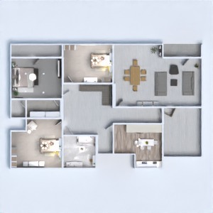 floorplans 公寓 独栋别墅 露台 家具 装饰 3d