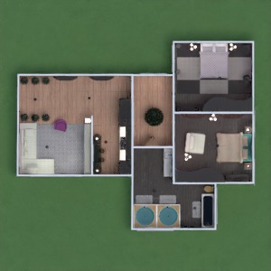 floorplans apartamento mobílias decoração banheiro quarto quarto cozinha iluminação 3d