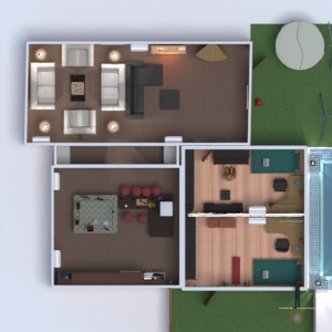 floorplans mieszkanie dom taras wystrój wnętrz pokój dzienny kuchnia pokój diecięcy oświetlenie jadalnia 3d