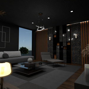 planos muebles decoración salón iluminación 3d