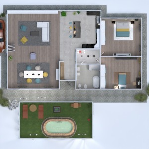 floorplans 独栋别墅 客厅 车库 厨房 办公室 3d