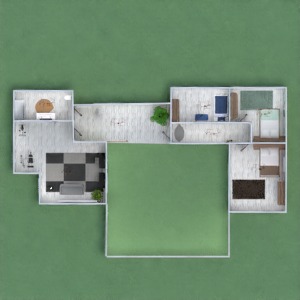 floorplans casa garagem cozinha área externa utensílios domésticos 3d