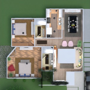 floorplans apartamento decoração banheiro cozinha área externa utensílios domésticos arquitetura 3d