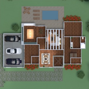 floorplans 独栋别墅 客厅 车库 厨房 改造 景观 家电 餐厅 结构 玄关 3d