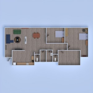 floorplans apartamento quarto quarto utensílios domésticos sala de jantar 3d