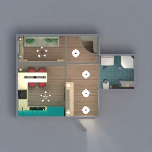 floorplans butas baldai dekoras vonia miegamasis virtuvė apšvietimas renovacija sandėliukas studija prieškambaris 3d