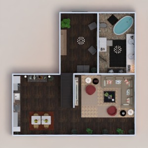 floorplans butas baldai dekoras pasidaryk pats vonia miegamasis svetainė virtuvė 3d