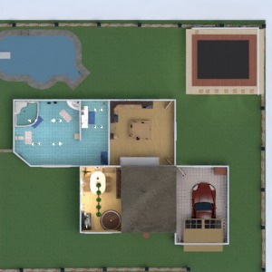 planos casa salón garaje 3d