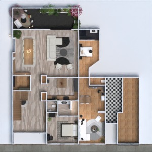 floorplans household terrace kitchen storage 3d