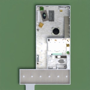 planos terraza salón cuarto de baño descansillo paisaje 3d