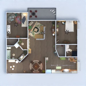 floorplans apartamento mobílias decoração quarto cozinha 3d