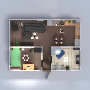floorplans butas baldai vonia miegamasis virtuvė namų apyvoka 3d