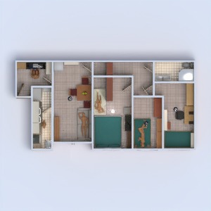 floorplans appartement meubles salle de bains chambre à coucher salon cuisine eclairage maison salle à manger 3d
