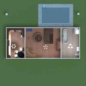 floorplans butas namas vonia miegamasis svetainė virtuvė eksterjeras 3d