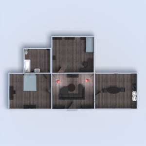 floorplans butas baldai vonia miegamasis svetainė virtuvė vaikų kambarys 3d