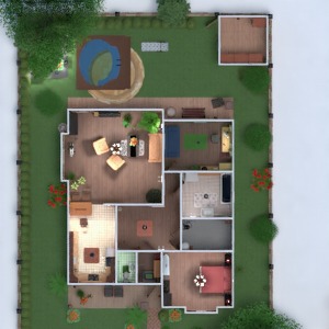 planos casa terraza exterior arquitectura 3d
