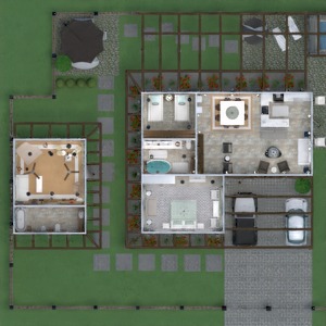 floorplans maison terrasse décoration salle de bains chambre à coucher salon cuisine extérieur eclairage 3d