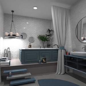 planos muebles decoración cuarto de baño iluminación 3d