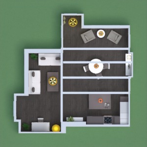 floorplans butas svetainė virtuvė apšvietimas valgomasis 3d