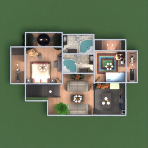 floorplans apartamento casa utensílios domésticos arquitetura 3d